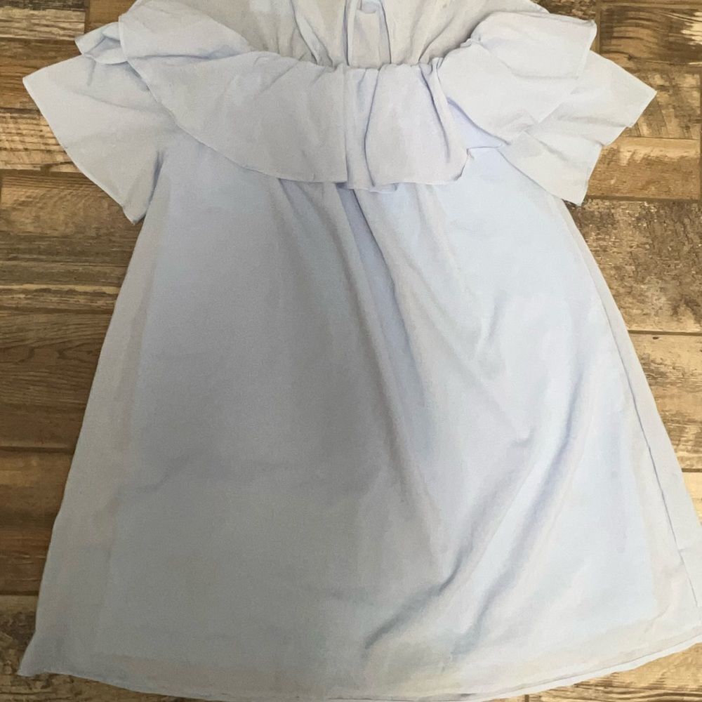 Off the shoulder baby blue dress—size Large 